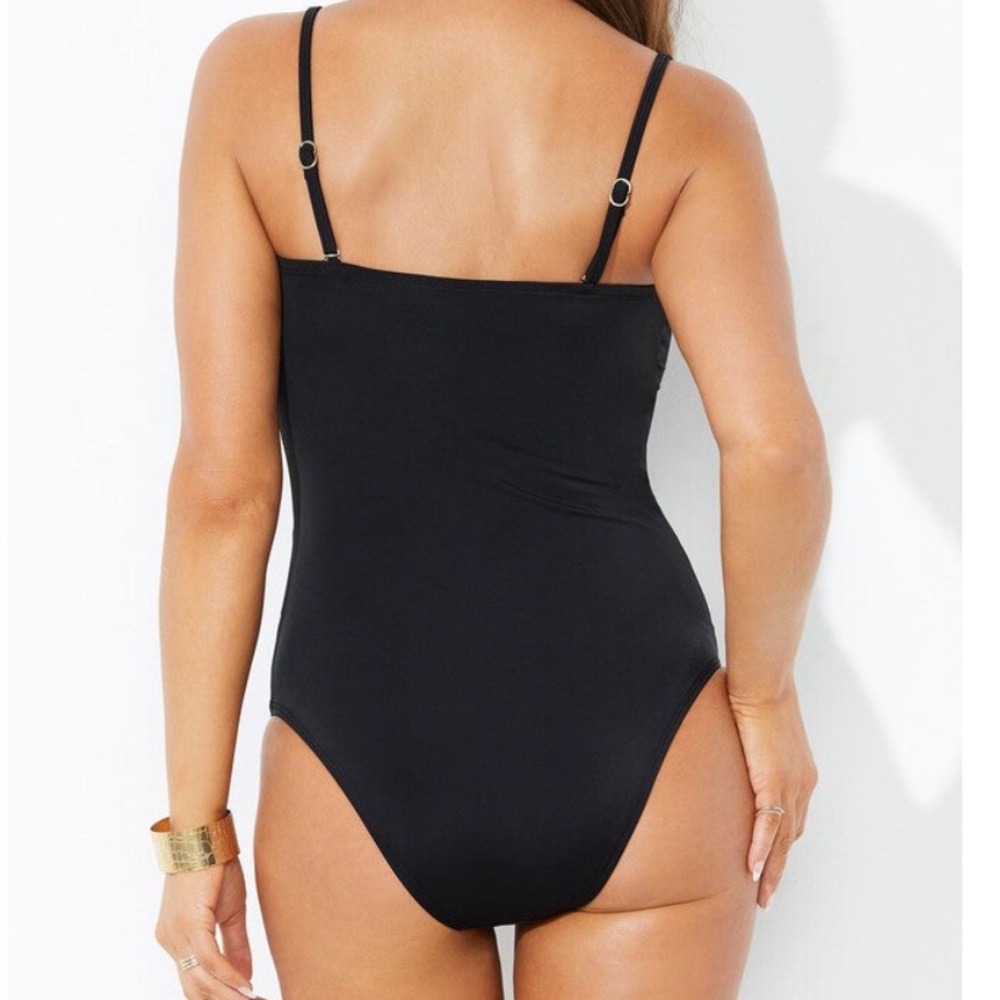 Swimsuits For All NWT Mesh Wrap Bandeau One-Piece Swimsuit, 4 - Picture 6 of 9